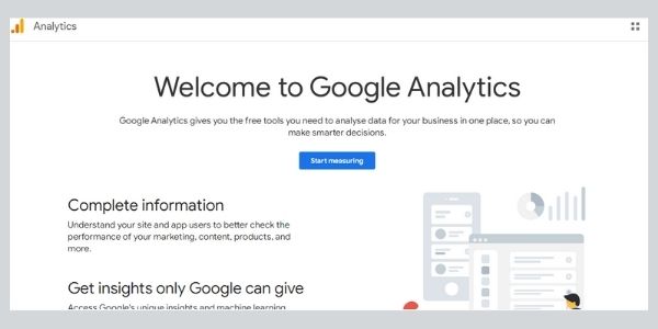 google analytics homepage