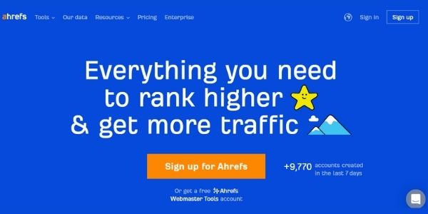 ahrefs homepage