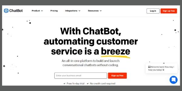 my chatbot homepage